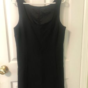 Theory Wool Blend Sleeveless Black Shift Dress